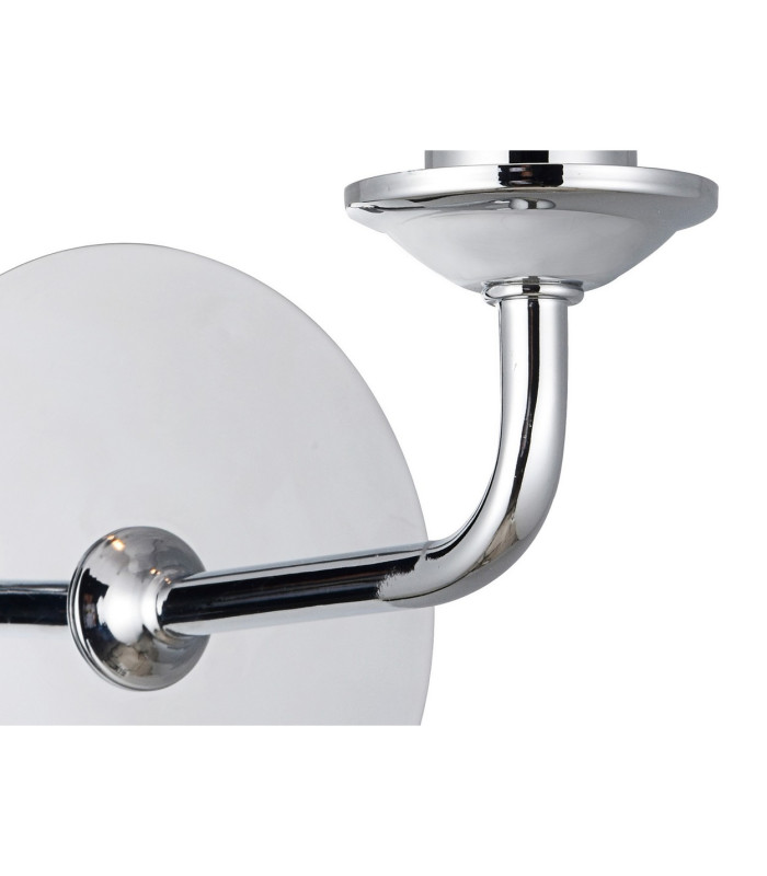Banyan Switched Wall Lamp E14 Polished Chrome With 12cm Faux Silk Shade White-7