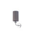 Banyan Switched Wall Lamp E14 Polished Chrome With 12cm Faux Silk Shade Grey-4