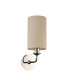 Banyan Switched Wall Lamp E14 Polished Chrome With 12cm Faux Silk Shade Ivory Pearl/White Laminate-4