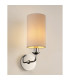 Banyan Switched Wall Lamp E14 Polished Chrome With 12cm Dual Faux Silk Shade Nude Beige/Moonlight-2