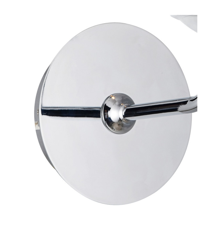 Banyan Switched Wall Lamp E14 Polished Chrome With 12cm Dual Faux Silk Shade Nude Beige/Moonlight-5