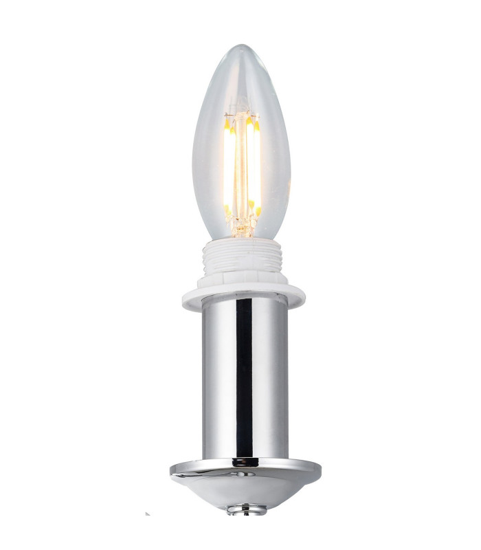 Banyan Switched Wall Lamp E14 Polished Chrome With 12cm Dual Faux Silk Shade Nude Beige/Moonlight-6