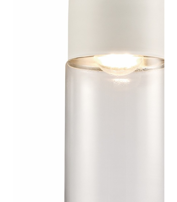 Tube Ceiling Pendant 1 Light E27 White, Clear Glass - 5