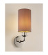 Banyan Switched Wall Lamp E14 Polished Chrome With 12cm Dual Faux Silk Shade Taupe/Halo Gold-2