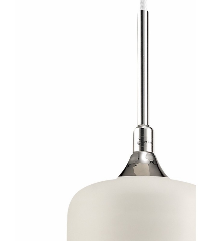 Tube Ceiling Pendant 1 Light E27 White, Clear Glass - 6