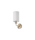 Banyan Switched Wall Lamp E14 Antique Brass With 12cm Faux Silk Shade White-4