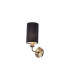 Banyan Switched Wall Lamp E14 Antique Brass With 12cm Faux Silk Shade Black-1