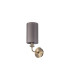 Banyan Switched Wall Lamp E14 Antique Brass With 12cm Faux Silk Shade Grey-4