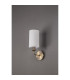 Banyan Switched Wall Lamp E14 Antique Brass With 12cm Faux Silk Shade White-11
