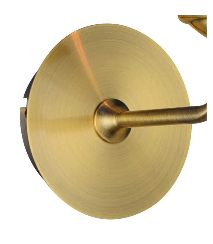 Banyan Switched Wall Lamp E14 Antique Brass With 12cm Faux Silk Shade Grey-5