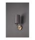 Banyan Switched Wall Lamp E14 Antique Brass With 12cm Faux Silk Shade Grey-11
