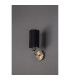 Banyan Switched Wall Lamp E14 Antique Brass With 12cm Faux Silk Shade Black-11