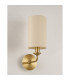 Banyan Switched Wall Lamp E14 Antique Brass With 12cm Faux Silk Shade Ivory Pearl/White Laminate-11