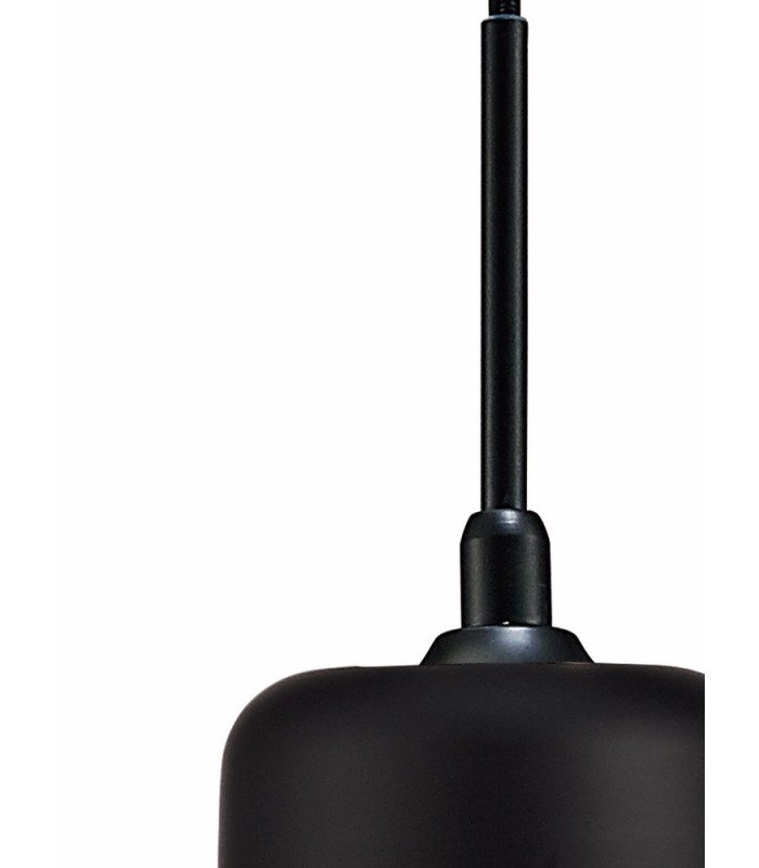 Tube Ceiling Pendant 1 Light E27 Black, Clear Glass - 6