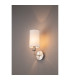 Banyan Switched Wall Lamp E14 Satin Nickel With 12cm Faux Silk Shade White-2
