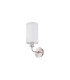 Banyan Switched Wall Lamp E14 Satin Nickel With 12cm Faux Silk Shade White-4