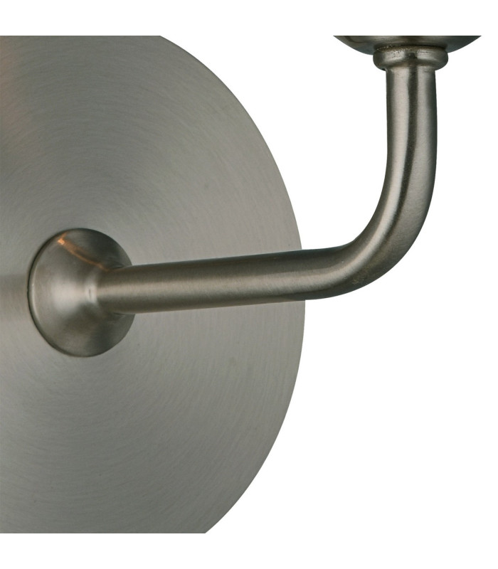 Banyan Switched Wall Lamp E14 Satin Nickel With 12cm Faux Silk Shade White-7