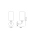 Banyan Switched Wall Lamp E14 Satin Nickel With 12cm Faux Silk Shade Ivory Pearl/White Laminate-3