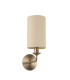 Banyan Switched Wall Lamp E14 Satin Nickel With 12cm Faux Silk Shade Ivory Pearl/White Laminate-4