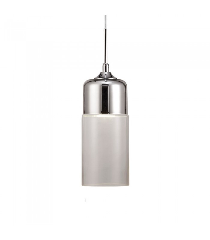 Tube Ceiling Pendant 1 Light E27 Polished Chrome, Clear Glass - 4