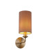 Banyan Switched Wall Lamp E14 Satin Nickel With 12cm Dual Faux Silk Shade Taupe/Halo Gold-1