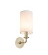 Banyan Switched Wall Lamp With 12cm x 20cm Faux Silk Fabric Shade Champagne Gold/White-1