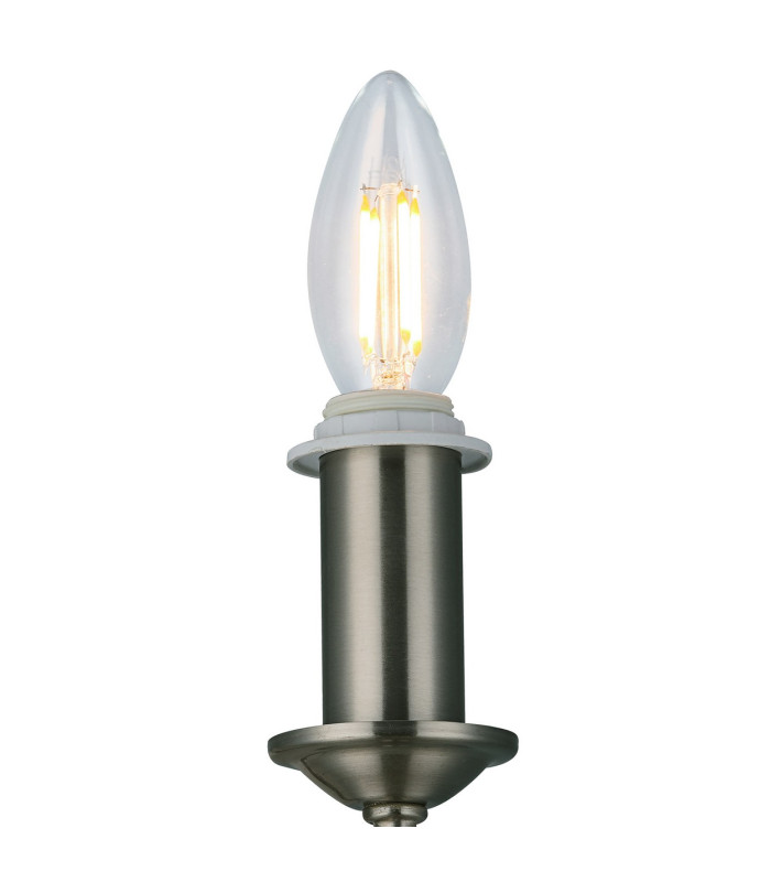 Banyan Switched Wall Lamp E14 Satin Nickel With 12cm Dual Faux Silk Shade Taupe/Halo Gold-6