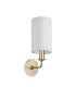 Banyan Switched Wall Lamp With 12cm x 20cm Faux Silk Fabric Shade Champagne Gold/White-4