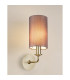 Banyan Switched Wall Lamp With 12cm x 20cm Faux Silk Fabric Shade Champagne Gold/Grey-2