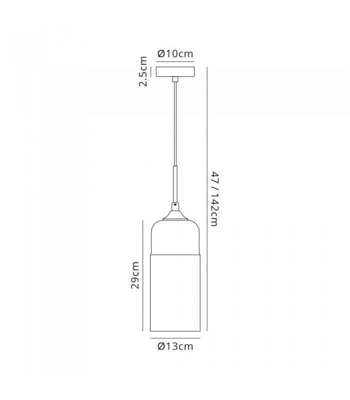 Tube Ceiling Pendant 1 Light E27 Bronze, Clear Glass - 3