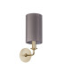 Banyan Switched Wall Lamp With 12cm x 20cm Faux Silk Fabric Shade Champagne Gold/Grey-4