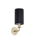 Banyan Switched Wall Lamp With 12cm x 20cm Faux Silk Fabric Shade Champagne Gold/Black-4