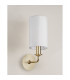 Banyan Switched Wall Lamp With 12cm x 20cm Faux Silk Fabric Shade Champagne Gold/White-11