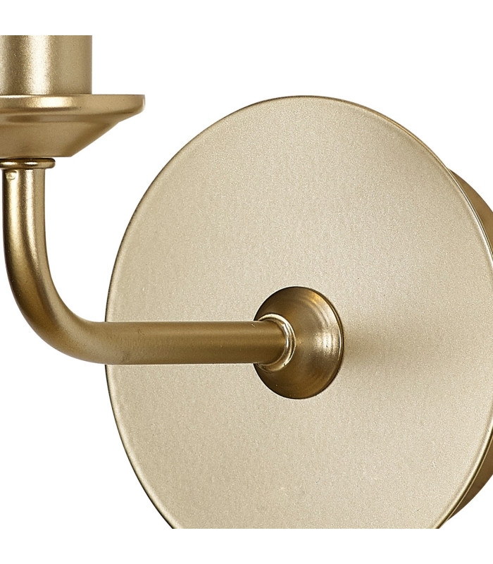 Banyan Switched Wall Lamp With 12cm x 20cm Faux Silk Fabric Shade Champagne Gold/Black-6