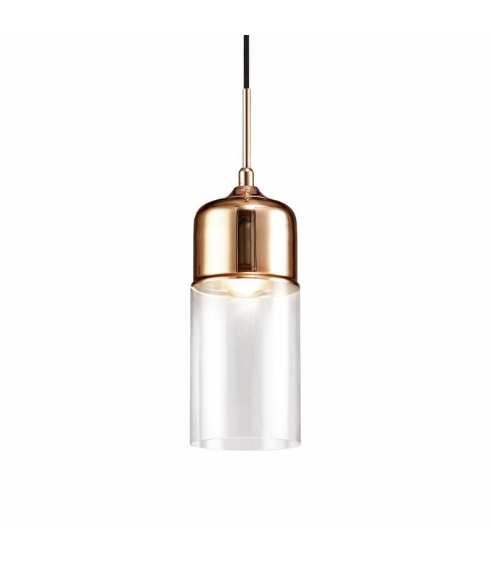 Tube Ceiling Pendant 1 Light E27 Bronze, Clear Glass - 4