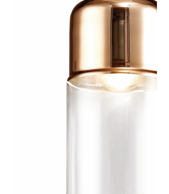 Tube Ceiling Pendant 1 Light E27 Bronze, Clear Glass - 5