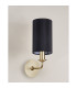 Banyan Switched Wall Lamp With 12cm x 20cm Faux Silk Fabric Shade Champagne Gold/Black-11