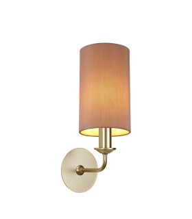 Banyan Switched Wall Lamp With 12cm x 20cm Dual Faux Silk Fabric Shade Champagne Gold/Taupe-1