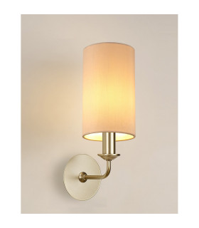 Banyan Switched Wall Lamp With 12cm x 20cm Dual Faux Silk Fabric Shade Champagne Gold/Nude Beige-2