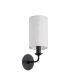 Banyan Switched Wall Lamp With 12cm x 20cm Faux Silk Fabric Shade Matt Black/White-4