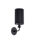 Banyan Switched Wall Lamp With 12cm x 20cm Faux Silk Fabric Shade Matt Black/Black-4