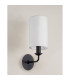 Banyan Switched Wall Lamp With 12cm x 20cm Faux Silk Fabric Shade Matt Black/White-11