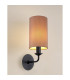 Banyan Switched Wall Lamp With 12cm x 20cm Dual Faux Silk Fabric Shade Matt Black/Taupe-2