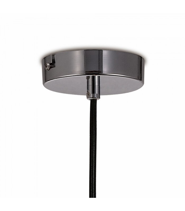 Tube Ceiling Pendant 1 Light E27 Polished Chrome, Black, Smoke Glass - 7