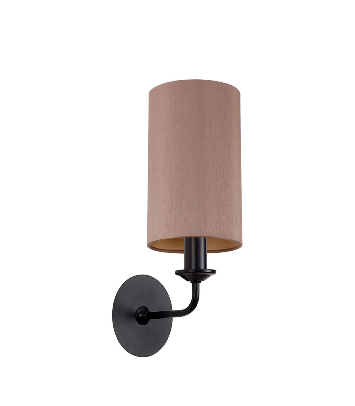Banyan Switched Wall Lamp With 12cm x 20cm Dual Faux Silk Fabric Shade Matt Black/Taupe-4