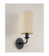 Banyan Switched Wall Lamp With 12cm x 20cm Faux Silk Fabric Shade Matt Black/Ivory Pearl-11