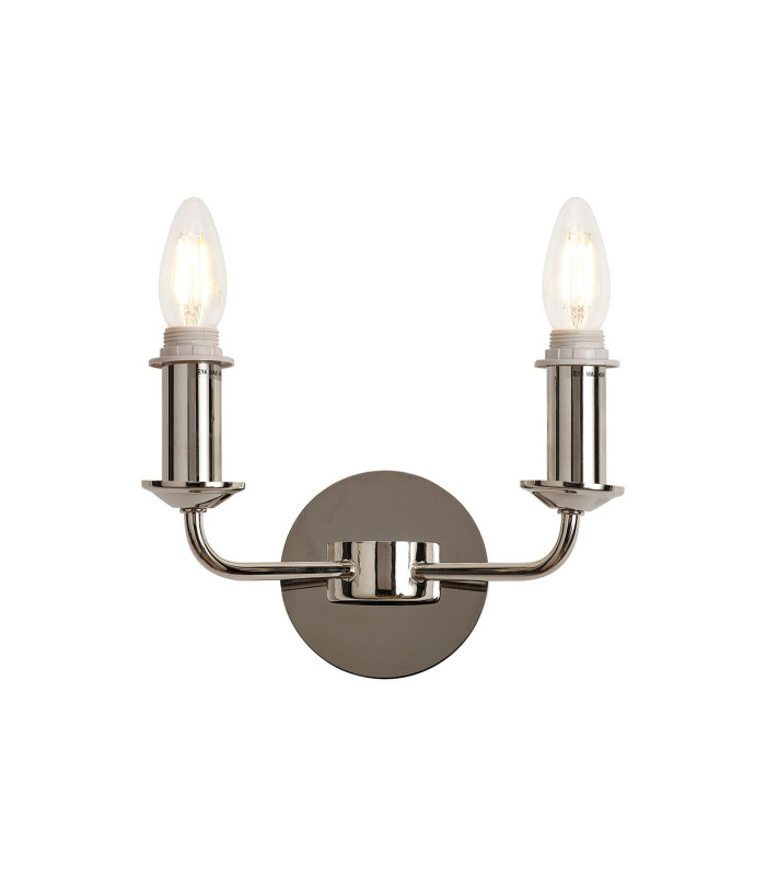 Banyan 2 Light Switched Wall Lamp Without Shade E14 Polished Nickel-1