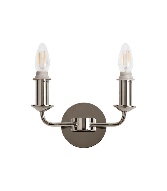 Banyan 2 Light Switched Wall Lamp Without Shade E14 Polished Nickel-2
