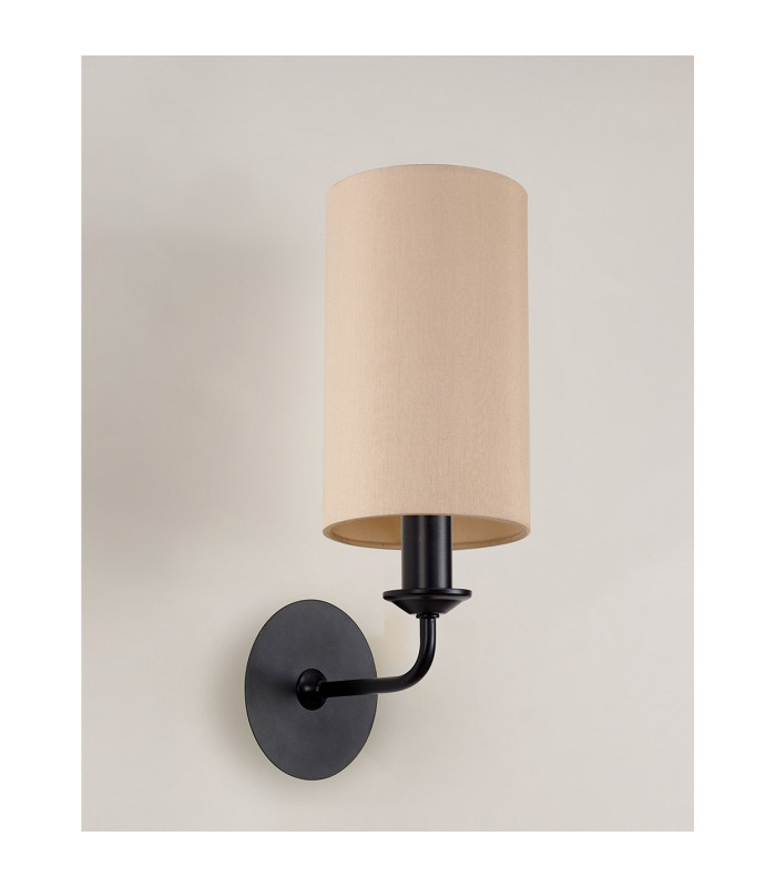 Banyan Switched Wall Lamp With 12cm x 20cm Dual Faux Silk Fabric Shade Matt Black/Nude Beige-11