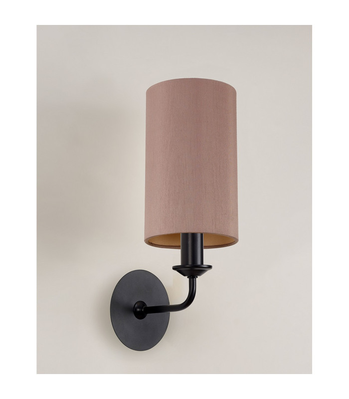 Banyan Switched Wall Lamp With 12cm x 20cm Dual Faux Silk Fabric Shade Matt Black/Taupe-11